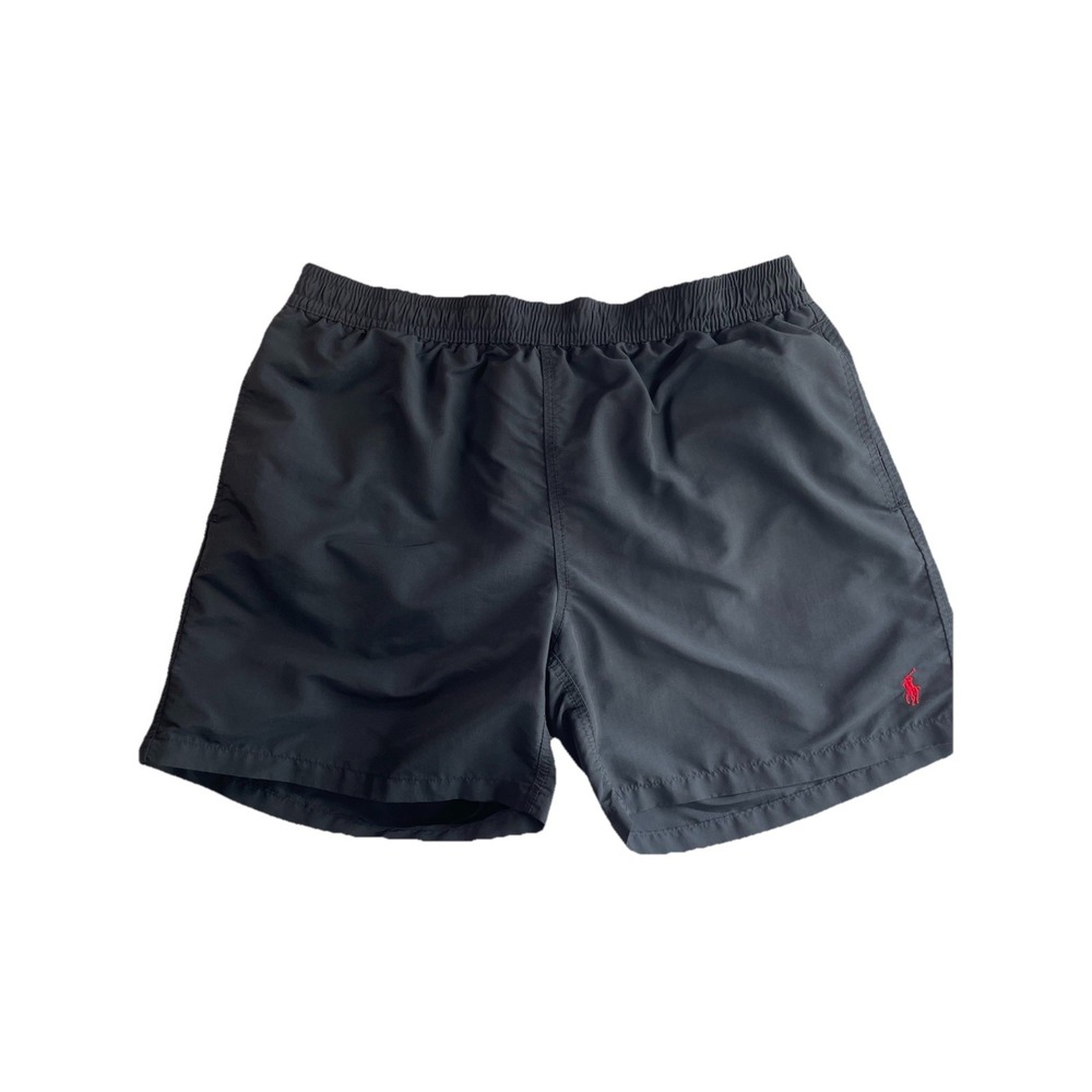Polo Ralph Lauren Swim Trunks Shorts Mens XL Black Mesh Lined Pockets Logo